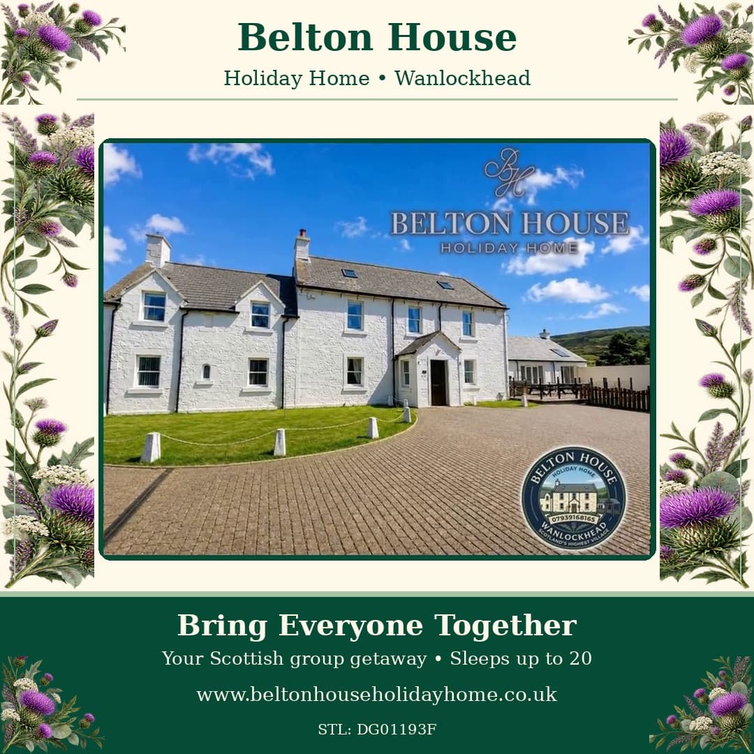 Belton House – Group Getaway with Pool & Hot Tub, Sleeps 20, self-catering accommodation in Wanlockhead, Dumfries and Galloway