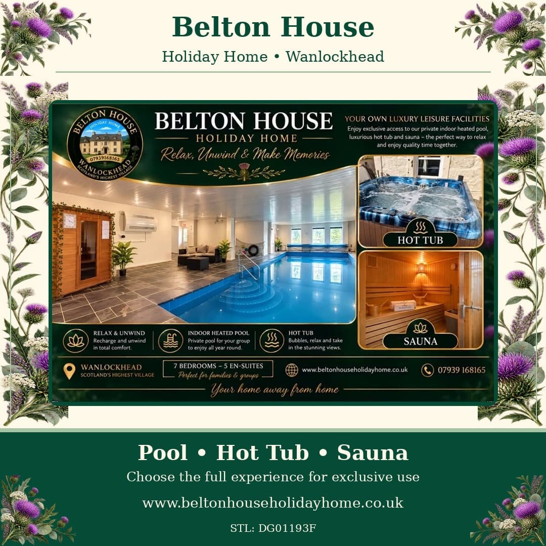 Belton House – Group Getaway with Pool & Hot Tub, Sleeps 20 in Wanlockhead, Dumfries and Galloway — photo 14